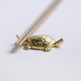 24K Gold Korean-made Turtle Chopstick Rest 1p / 24K 골드 국산 거북이 수저받침 1p