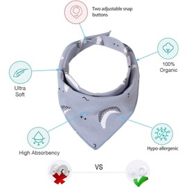 Viedouce Baby Bibs 9 packs,Dribble Bibs for Boys Girls, Drooling Teething Bibs,Cotton Bandana Bibs with Adjustable Snaps,Super Soft and Absorbent