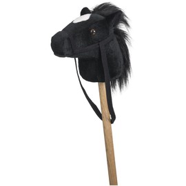JT International Plush Stick Horse with Multiple Sounds Black