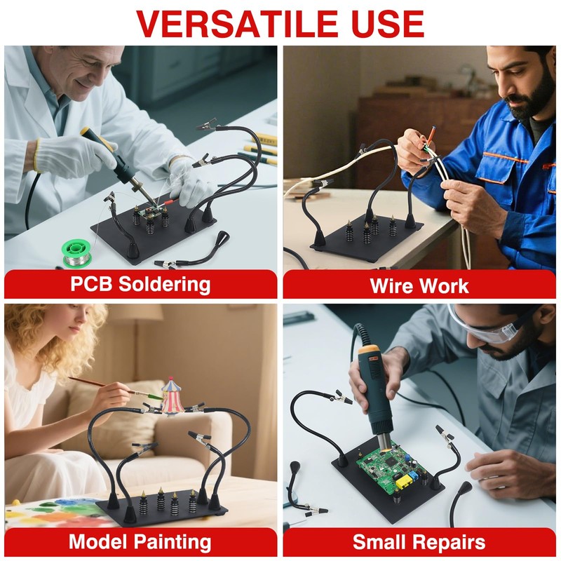 Magnetic Helping Hand, Soldering Helping Hands, 4 PCB Pillars Circuit