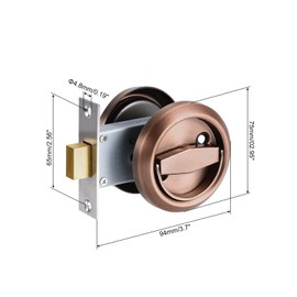 PATIKIL 4.9mm Round Recessed Pull Handle Knob, Recessed Pulls Hidden Concealed Handle Knob with Screws for Sliding Door Drawer, Red Bronze