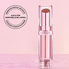 L'Oréal Paris Moisturising Lipstick Balm-In Lipstick with Natural Looking Finish, Color Riche Glow Paradise, 107 Brown Enchante, 1 x 3.8g
