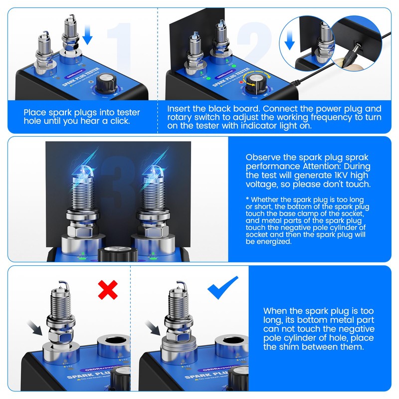 OBDResource Automotive Spark Plug Tester Engine Ignition Spark Plugs Tester