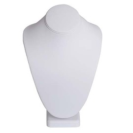 Beadaholique Necklace Bust, for Displaying Jewelry 7x11 Inches, 1 Piece, White Leatherette