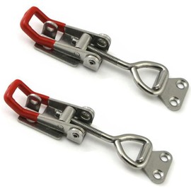 2PCS Adjustable Toggle Clamp, 102mm Toggle Latch Lockable, Stainless Steel Toggle Clamp for Box Drawer Cabinet