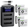Kastar 4 Pack Battery and LCD Triple USB Charger Compatible