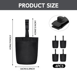 CUVZORA Pack of 4 Sandbags for Filling, High-Quality Robust Weight Bags with UV-Resistant Material and Practical Mounting Clips, Ideal for Garden Tents, Tablecloths and Outdoor Wind Protection