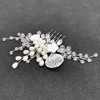 BETITETO Bridal Flower Hair Comb White Wedding Floral Crystal Pearl