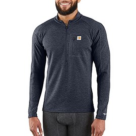 Carhartt Men's MBL120 Base Force® Heavyweight Base Layer Poly-Wool Quar - Medium Regular - Navy Heather