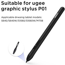 UGEE Recambios Originales - 20 Puntas Negras para Lápiz P01D, Compatible con M708 V3, S640, S640W, S1060, S1060W