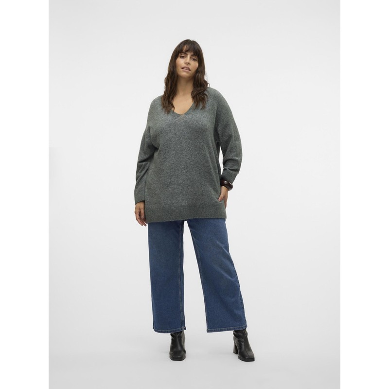 VERO MODA CURVE Women's Vmcfiluca LS V-NCK Long Pull Ga