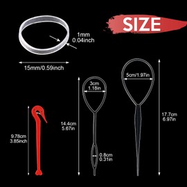 Hanyousheng 1000 Pcs Elastic Hair Bands, Hair Elastics, Clear Hair Elastic Bands, Plastic Hair Bands, Small Hair Bands, Hair Rubber Bands for Hair Braids, With Band Removal Hook+2 Hair Braid Tools