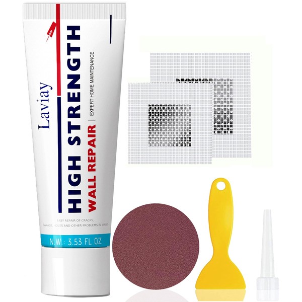 Laviay Wall Patch Repair Kit - Spackle Wall Repair Kit with 2" Wall Repair Patches, Fast-Drying Drywall Repair Putty for Wall Holes, Complete Solution for All Your Drywall Needs