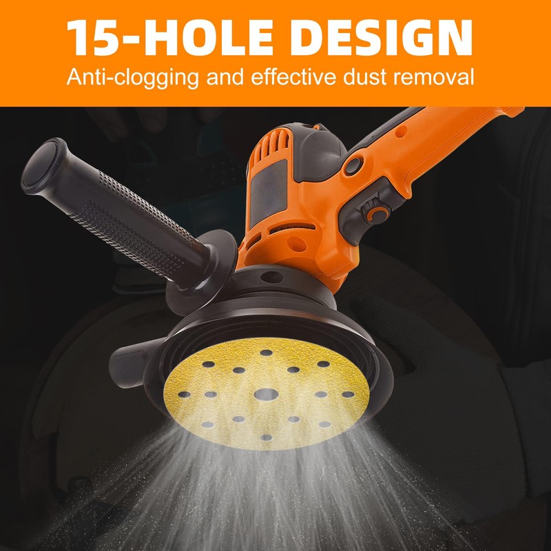 KONGMING 60 Pcs 150mm Sanding Discs 600 Grit Hook and