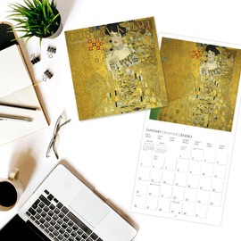 Graphique 2025 Klimt Wall Calendar | 12” x 12” | Thick Paper | Home & Office Organizer | Large Monthly Grid | 3 Languages & Marked Holidays | 4 Month Preview Page for 2026