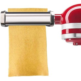 DUWIN Pasta Roller Stainless Steel Tube Noodle Attachment, Lasagna Pasta Cutting Attachment, 3 Metal Optional Accessories, for KitchenAid Pasta Attachment Food Processor, Pasta Roller