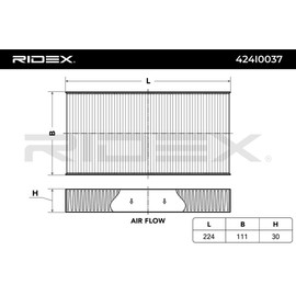 RIDEX Cabin Air Filter 424I0037 30 mm