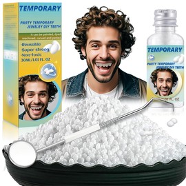 Provisional Teeth Beads Fake Tooth: Fake Tooth DIY Suitable for Gatherings and Daily Provisional Tooth Decoration. High Hardness, Durable, and Reusable.