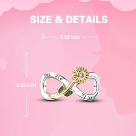 BIZK Women's Charm Pendant for Bracelet 925 Sterling Silver Charm Bead Pendant for European Bracelets and Necklaces, Sterling Silver