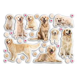 A5 Sticker Sheet Golden Retriever Vinyl Stickers - Dogs Puppy Animal Scrapbooking Travel Decoration Label Friend Girls Boys Aesthetic #80809