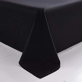 Flat BedSheet - Hotel Luxury 1-Piece Bedsheet, Bedding Set, Wrinkle & Fade Resistant, Hypoallergenic TopSheet (Black, Twin Flat Sheet)
