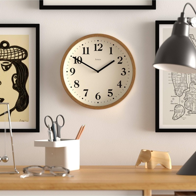 JONES CLOCKS® Lodge Wall Clock | Small Modern Clock |