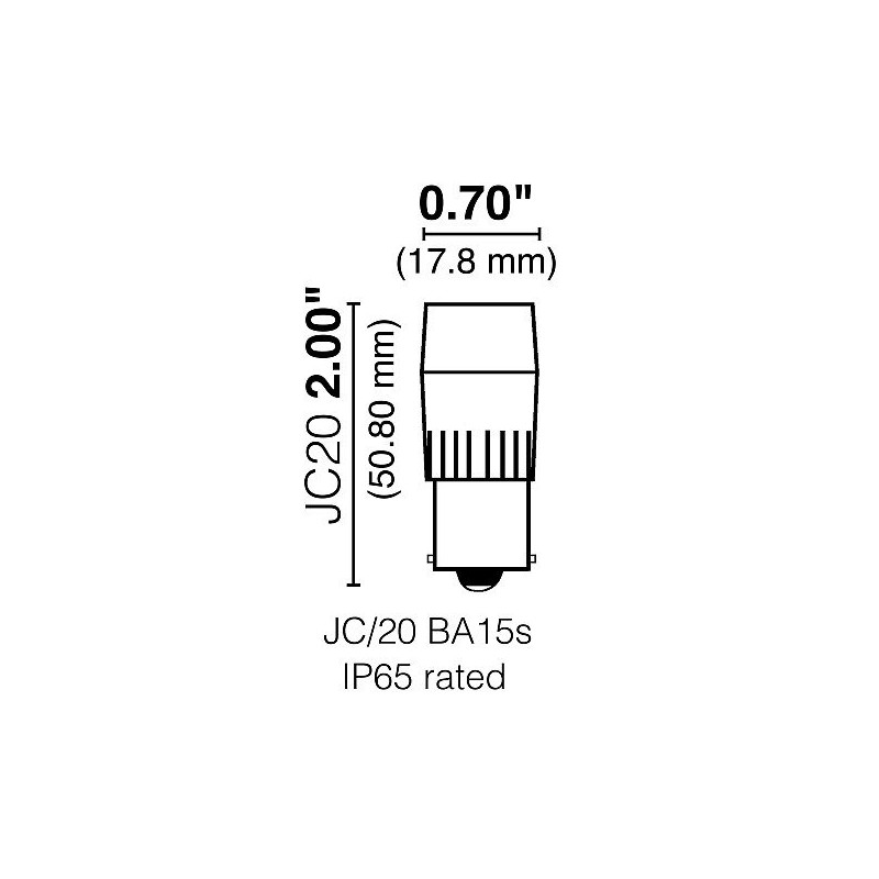 Halco JC20/2WW/BA15S/LED2 81100 LED JC 2.3W 3000K IP65 BA15S PROLED