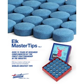 Tweeten Elk Master Billiard Pool Cue Tips - 1 Box - 50 Tips - Choose Your Size (12 mm)