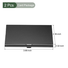 YOKIVE 2 Pcs Business Card Holder, Flip Cover Style | Keep Cards Neat, Great for Office, Home, Daily Use (Black, 3.66x2.36x0.32-Inch)