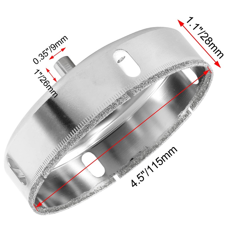 Luomorgo 115mm/4 1/2 inch Diamond Hole Saw, 1.1 inch Cutting