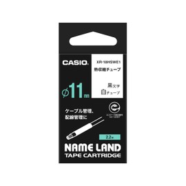 Casio XR-18HSWE1 Label Writer Nameland Heat Shrink Tube Tape, 0.4 inch (11 mm), White