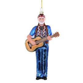 Willie Country Music Musician Legend Glass Ornament