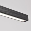 Black Wood Linear Pendant Light – Dimmable LED Chandelier with