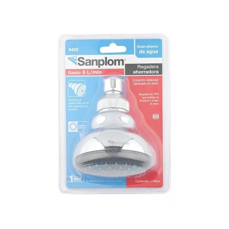 Sanplom Regadera Ahorradora De Agua 6 Litros X Minuto -