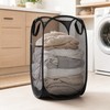 Collapsible Mesh Pop Up Laundry Hamper with Handles & Side