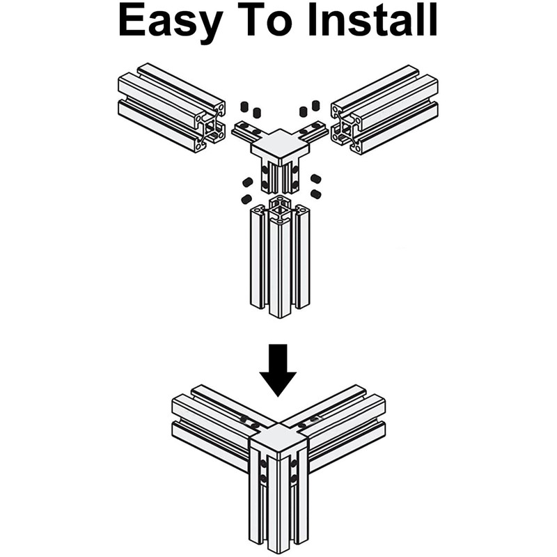 INCREWAY 8 Pack 3-Way End Corner Bracket Connector, Standard 6mm