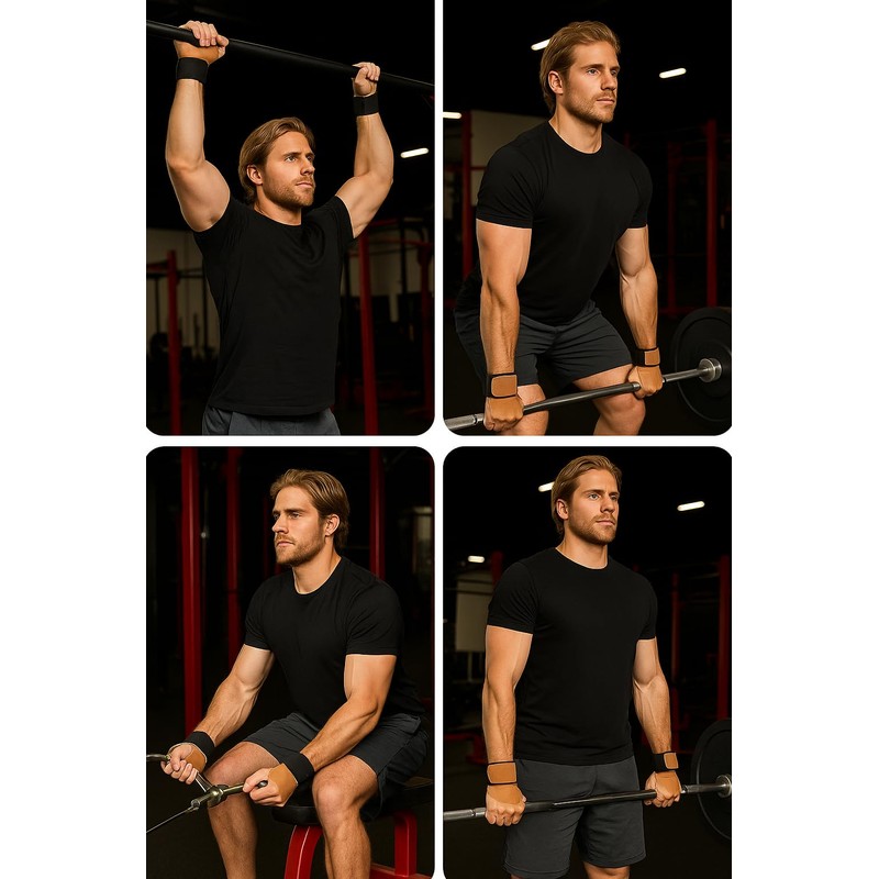 Leather Weight Lifting Straps for Gym, Deadlift & Pull-ups –