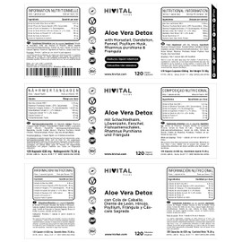 Aloe Vera Detox. 120 vegane Kapseln für 4 Monate. Mit Cascararinde, Frangula, Schachtelhalm und Löwenzahn. Harntreibend und natürliches Abführmittel. Beseitigt Giftstoffe und reguliert die Verdauung.