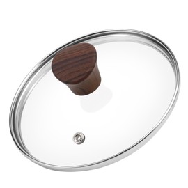 LC LICTOP 6.5" Tempered Glass Lid Stainless Steel Rim Cookware Cover Replacement for 6.5-Inch Pot or Pan (Heat Resistant Bakelite Knob)