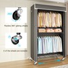 FUTASSI Black Clothing Rack with Dark Gray Cover, P1C Rolling
