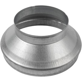 12" to 8" Inch Galvanized Steel Round Duct Reducer - Pipe Fitting Increaser Reducer - Drain, Waste and Vent Conduit Transition Adapter - Metal Tube Reducing Coupling