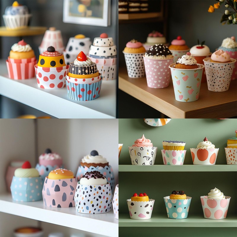 sourcing map 100Pcs Paper Baking Cups Small Brown Kraft Paper