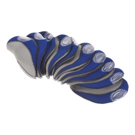 PATIKIL 10 Pcs Visible Window Golf Club Iron Headcovers Waterproof Protective Sleeve for Outdoor Sports Gray Dark Blue