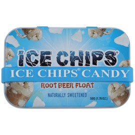 ICE CHIPS Xylitol Candy Tins (Root Beer Float, 6 Pack); Low Carb, Gluten Free - Includes BAND as shown