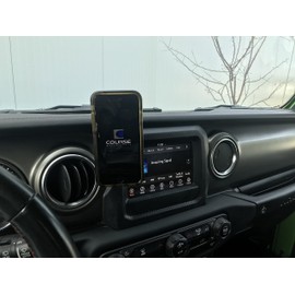 Course Motorsports DirectFit Phone Mount Automatic Gripping Wireless Charging Head and Car Phone Holder for Jeep Wrangler/Gladiator/Rubicon 2018-2023 - Automatic Gripping Charger (Black)