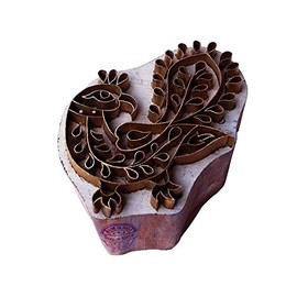Royal Kraft Jaipuri Wood Block Brass Peacock Shapes Clay Printing Stamp