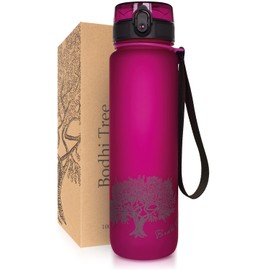 Bodhi Tree Drinking Bottle 1 Litre – Leak-Proof – Odourless – Lightweight – with Filter and Strap – Sports Bottle for Fitness, Sports and Yoga – Drinks Bottle Water Bottle –