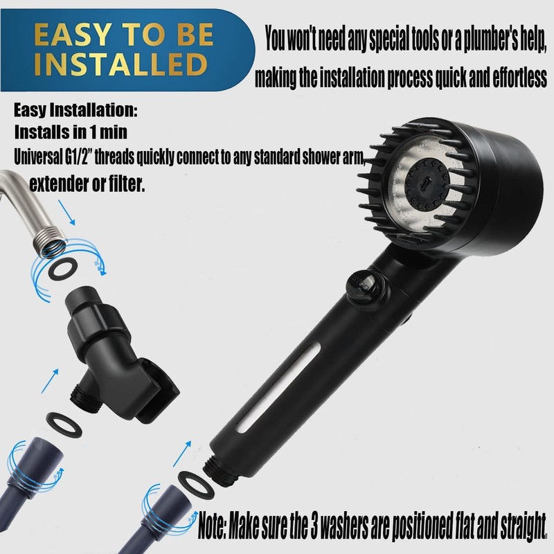 Shower Head with Handheld, Shower Heads High Pressure, High Flow
