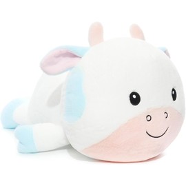 Kawaii Plush Cow Pillow – Soft Blue & White Stuffed Animal Sleep Companion, 18.9 Inch
