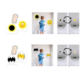 4 Discolouring Toilet Stickers (2 x Sun + 2 x Eggs), Colouring Toilet Stickers for Children, 35 mm